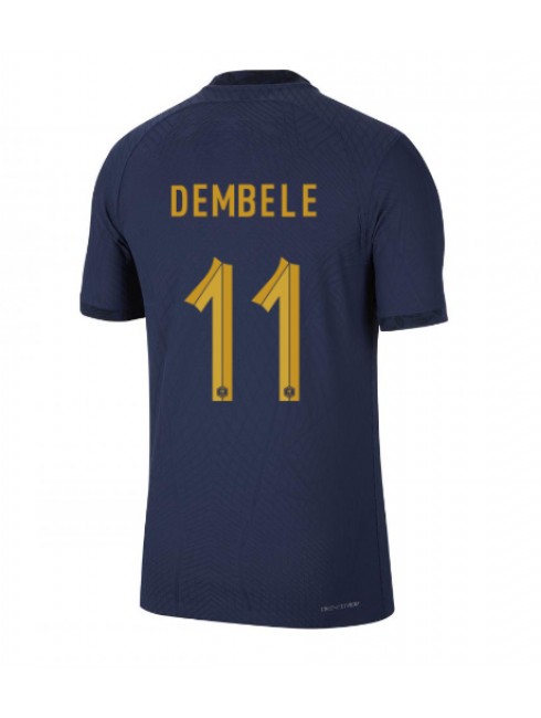 Moški Nogometna dresi replika Francija Ousmane Dembele #11 Domači SP 2022 Kratek rokav